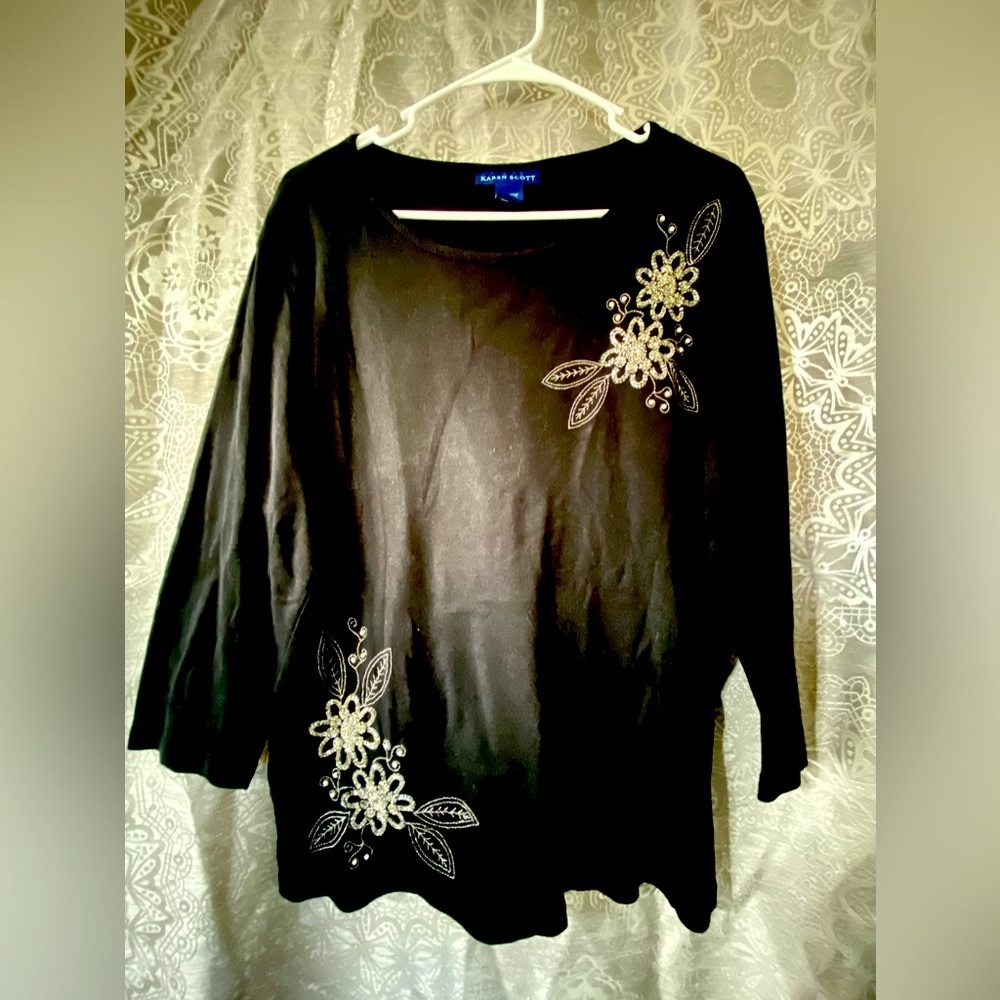 Karen Scott Women’s Black Top Size XL